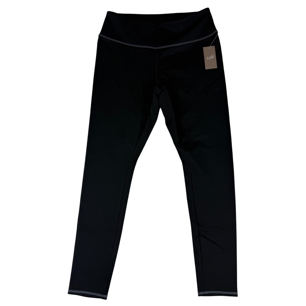 J. Jill Fit Performance Fleece-Backed‎ Leggings Womens Sz S Black Activewear NWT